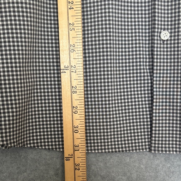 NEW Haggar Classic Fit MENS Shirt 17-17 1/2 32/33 B & W & Gray Checkered - Picture 5 of 9